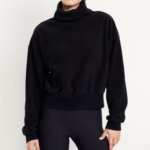 Old Navy Performance Microfleece Mock Neck Sweatshirt - Black Jack